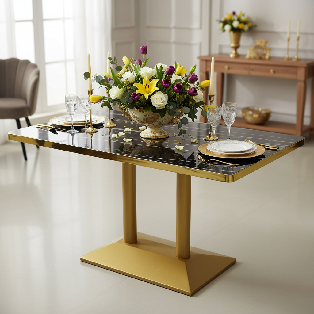 Regent Herringbone Parquet Dining Table - Image 3