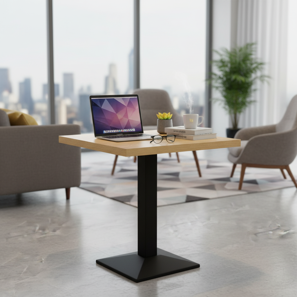 Nordic Oak Pedestal Bistro Table - Image 2