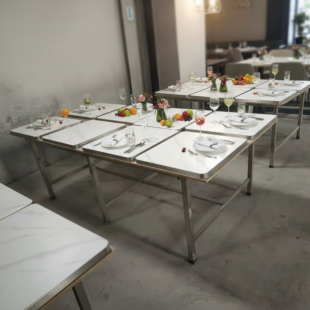 Carrara Grid Inlay Dining Table Top - Image 2