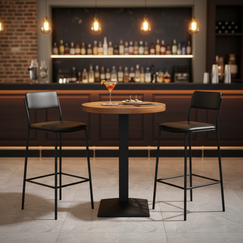 Heritage Walnut Pedestal Bistro Table - Image 3